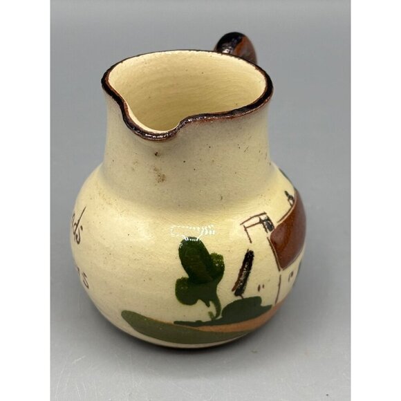 Vtg Ceramic Pitcher Creamer Torquay Many Friends Few Helpers" Made In England - Picture 2 of 7